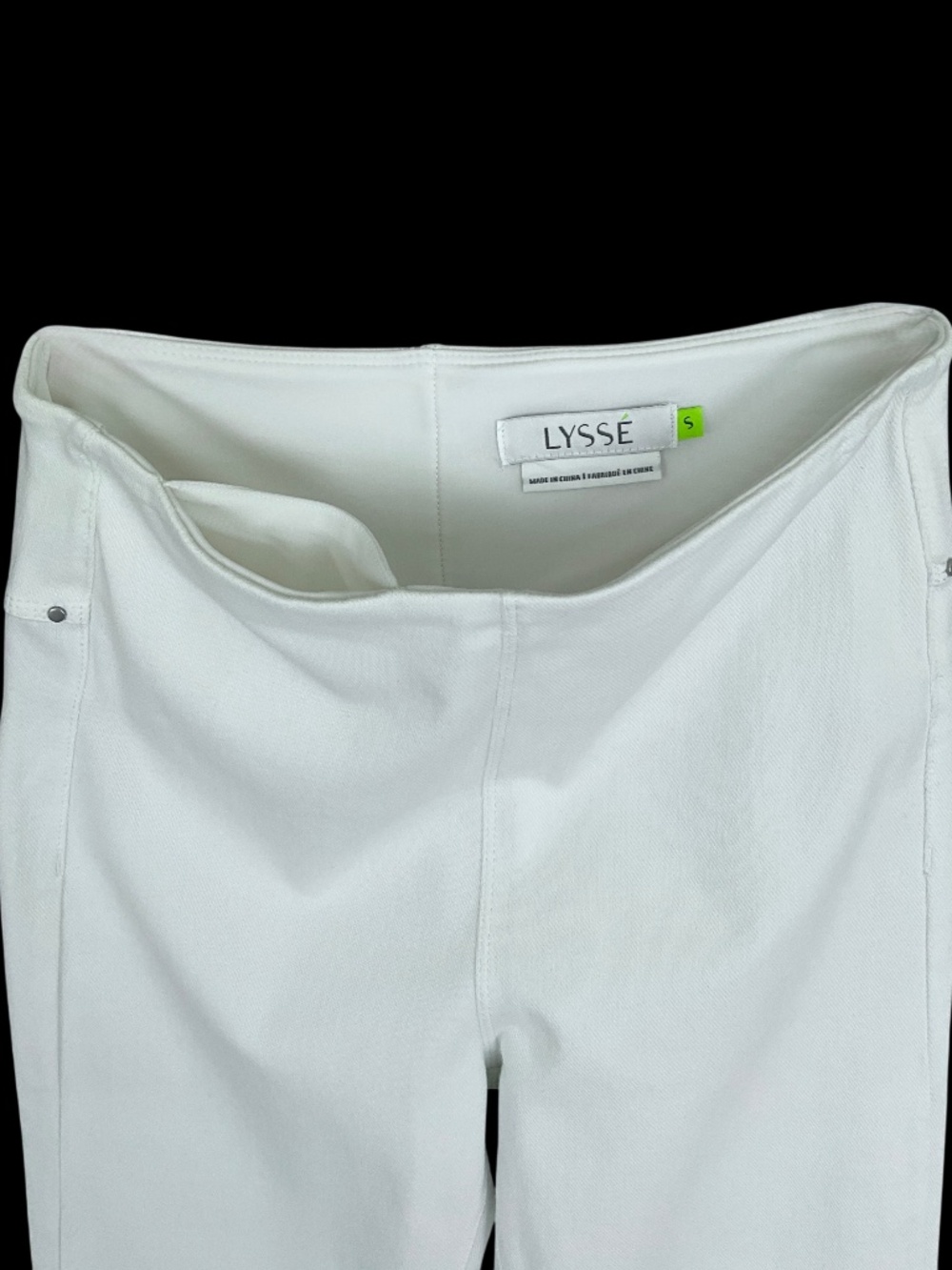 White High Rise Pull On Straight Leg Pants Lysse Size S